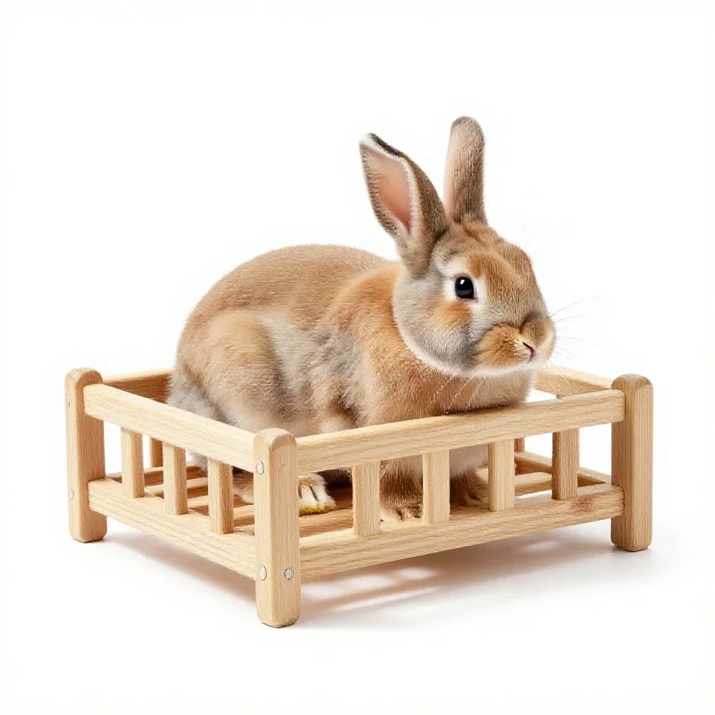Hay rack for rabbits isolated on a white background