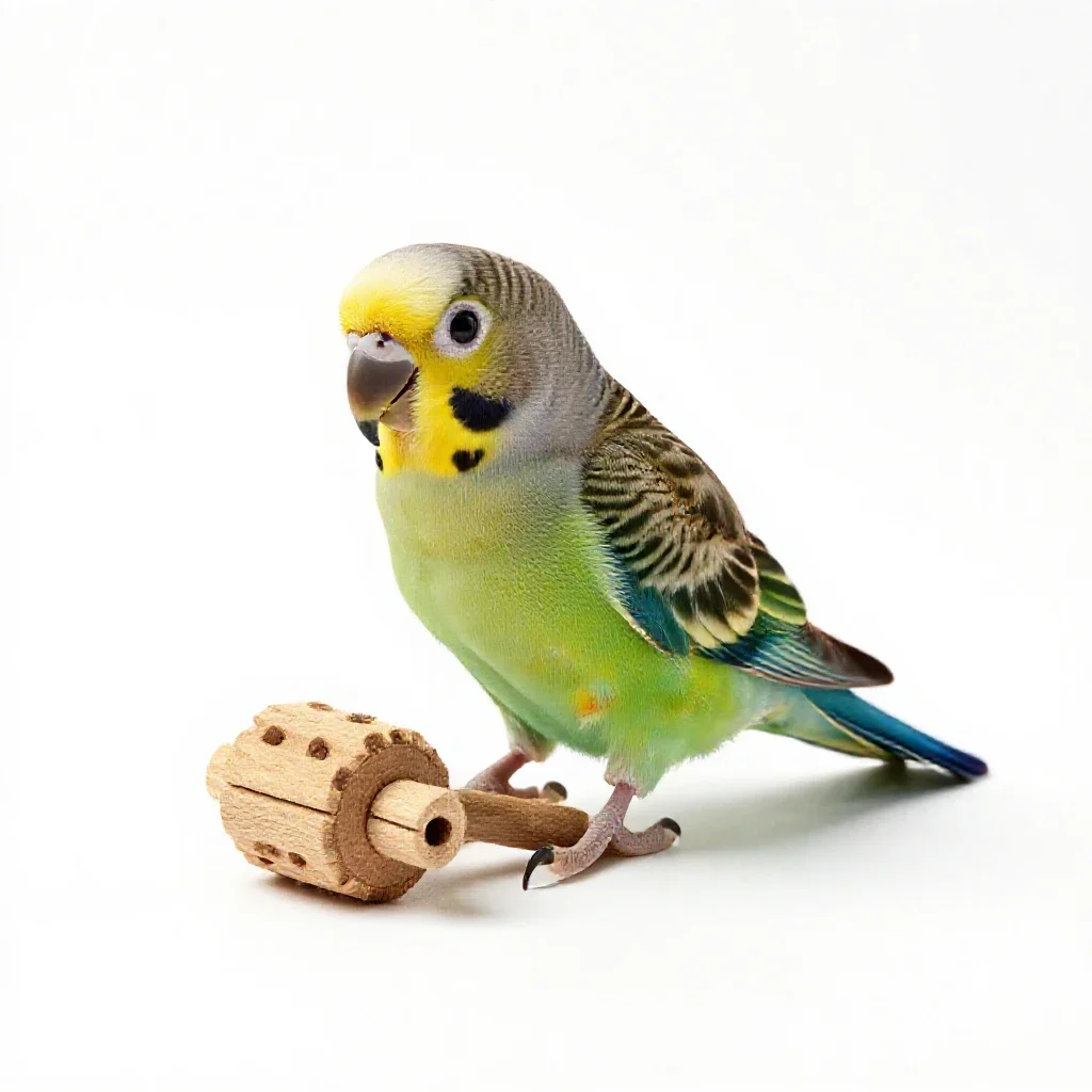 Parrot foraging toy isolated on a white background