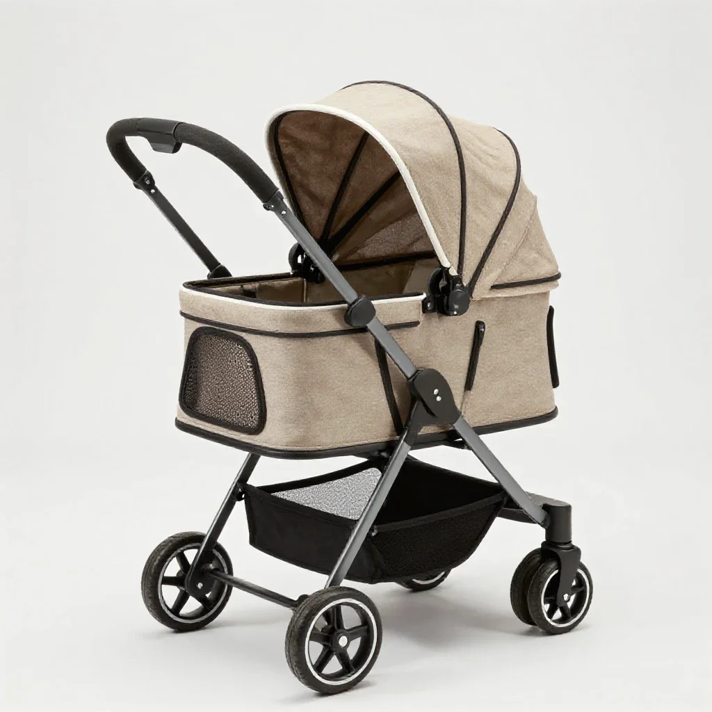 Pet stroller isolated on a white background