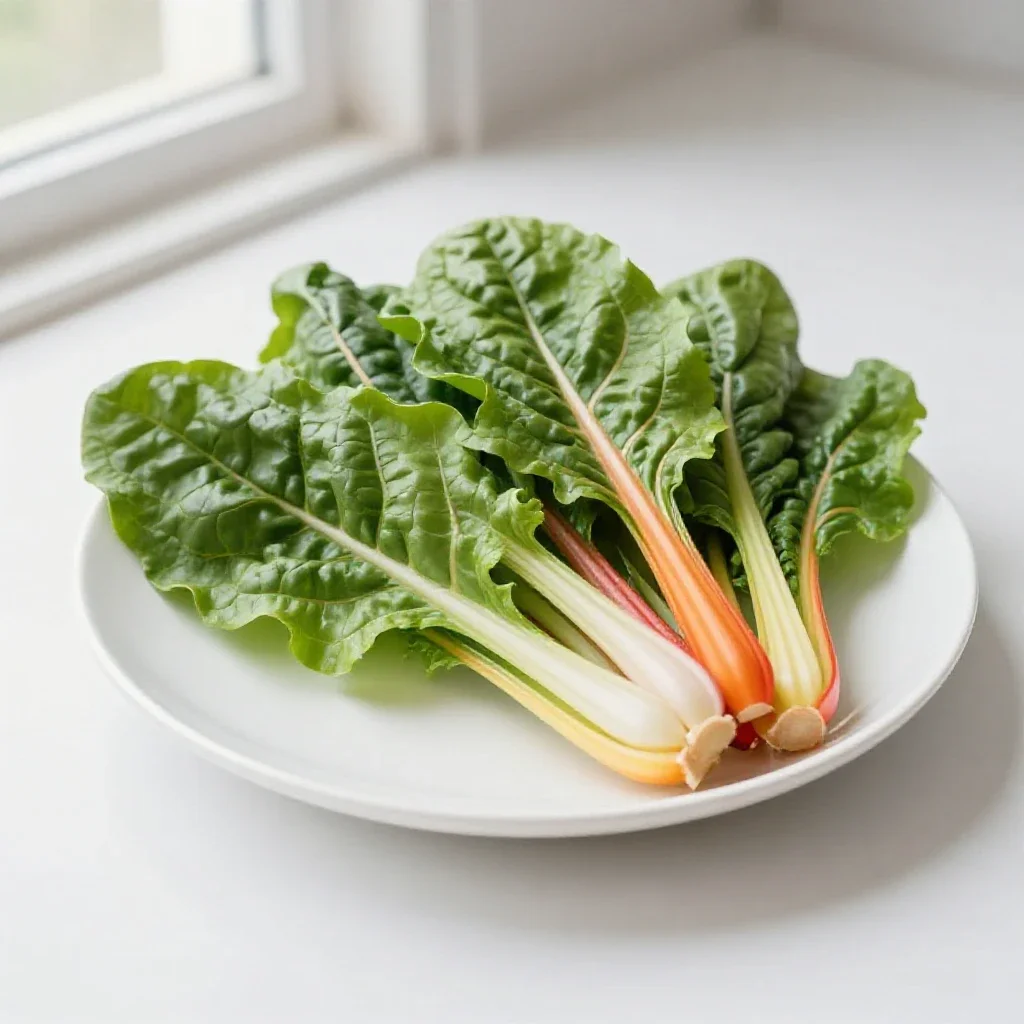 Bunch of rainbow chard isolated on a white background