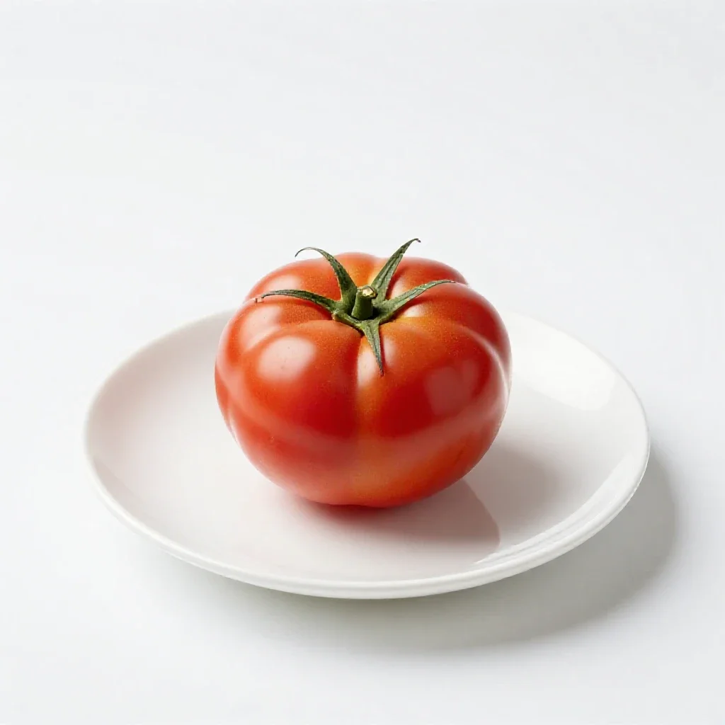 Heirloom tomato on the vine isolated on a white background