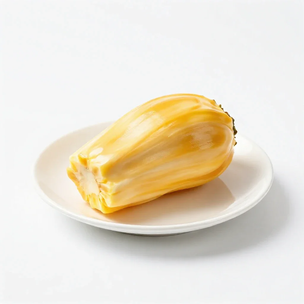 Jackfruit segment isolated on a white background
