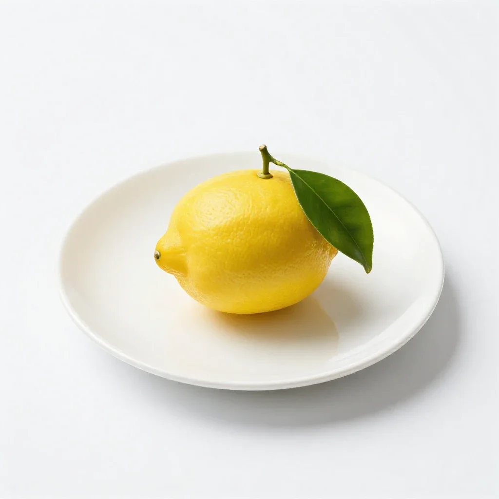 Lemon with a leaf isolated on a white background