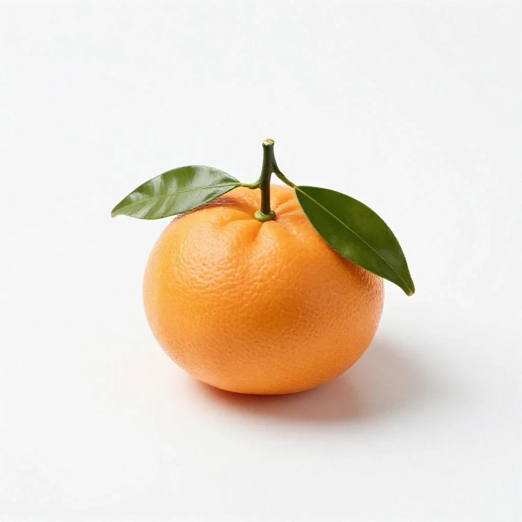 Mandarin with leaves isolated on a white background