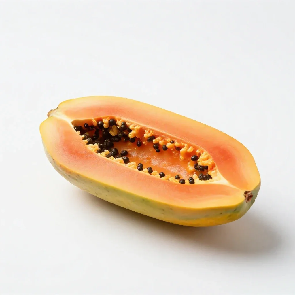 Papaya halved isolated on a white background