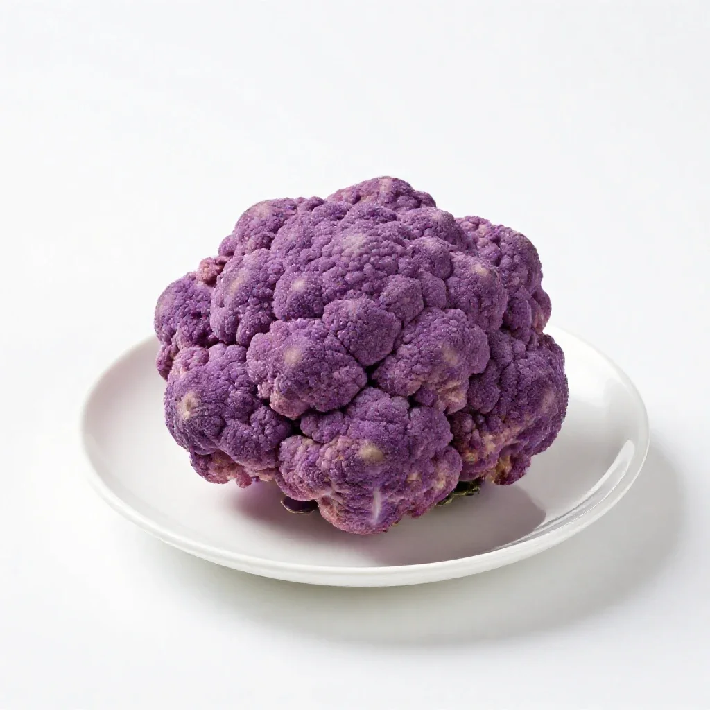 Purple cauliflower isolated on a white background