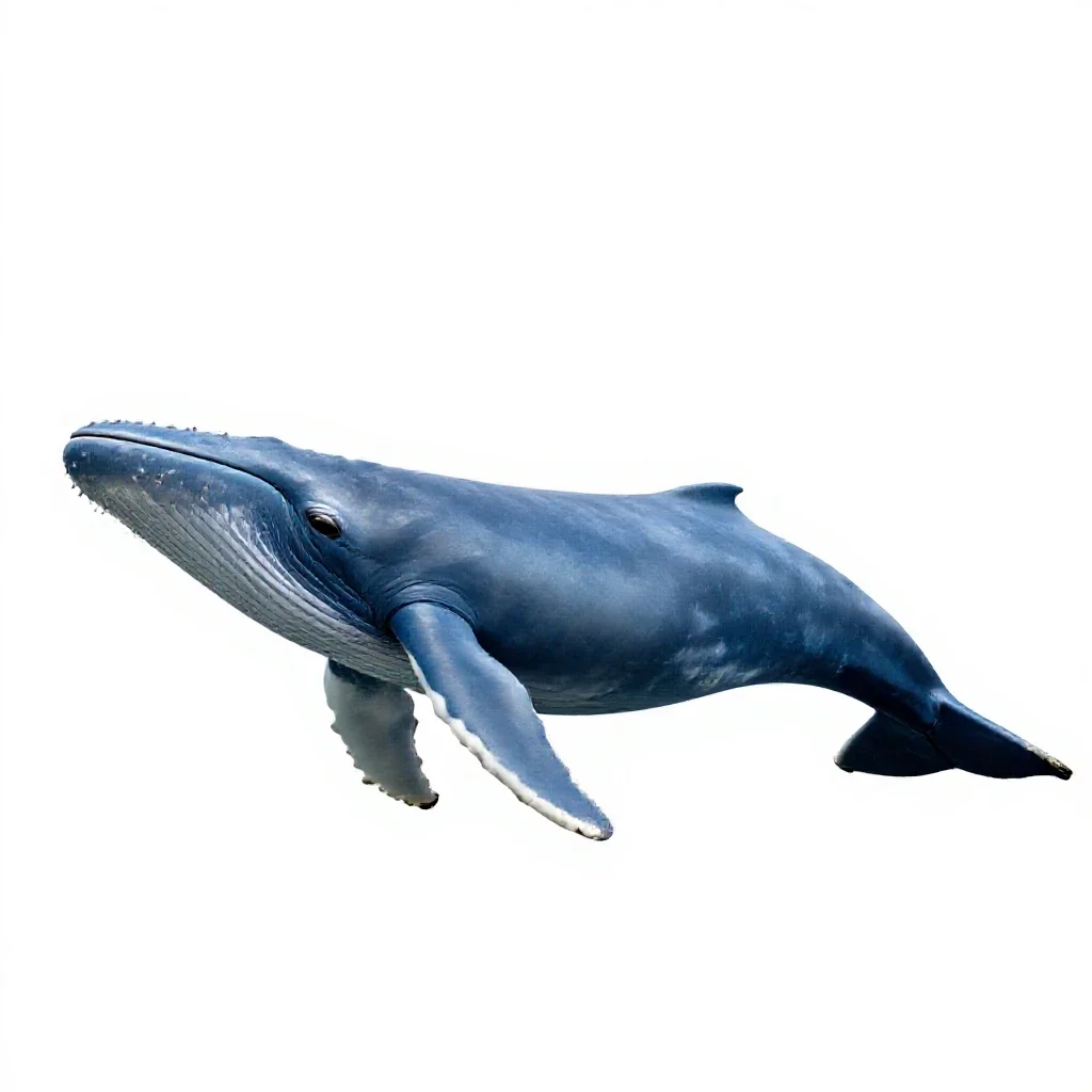 Blue whale isolated on a white background