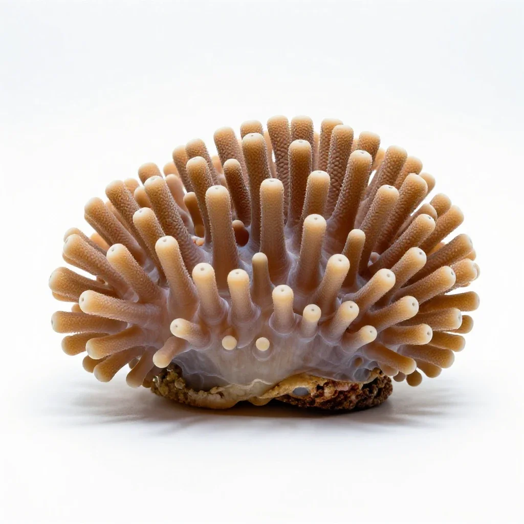 Coral polyp colony isolated on a white background