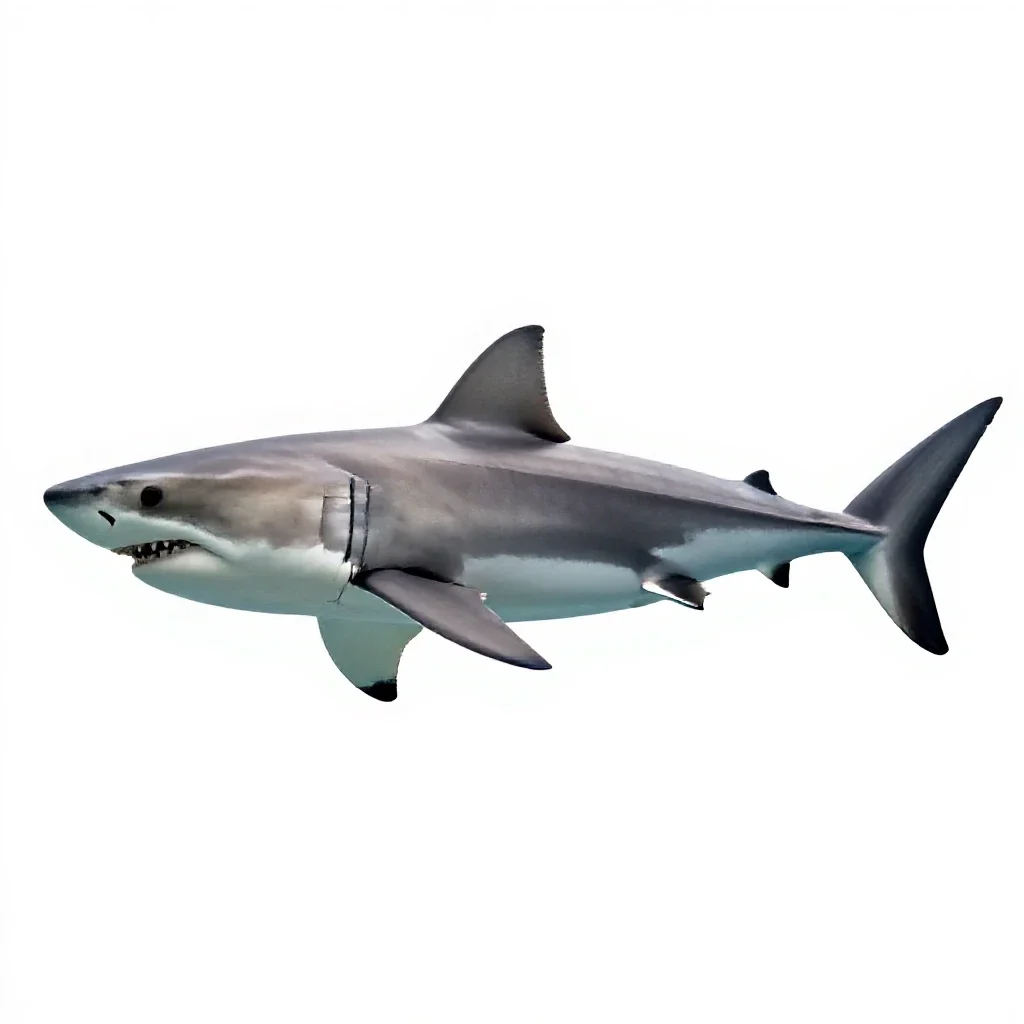 Great white shark isolated on a white background