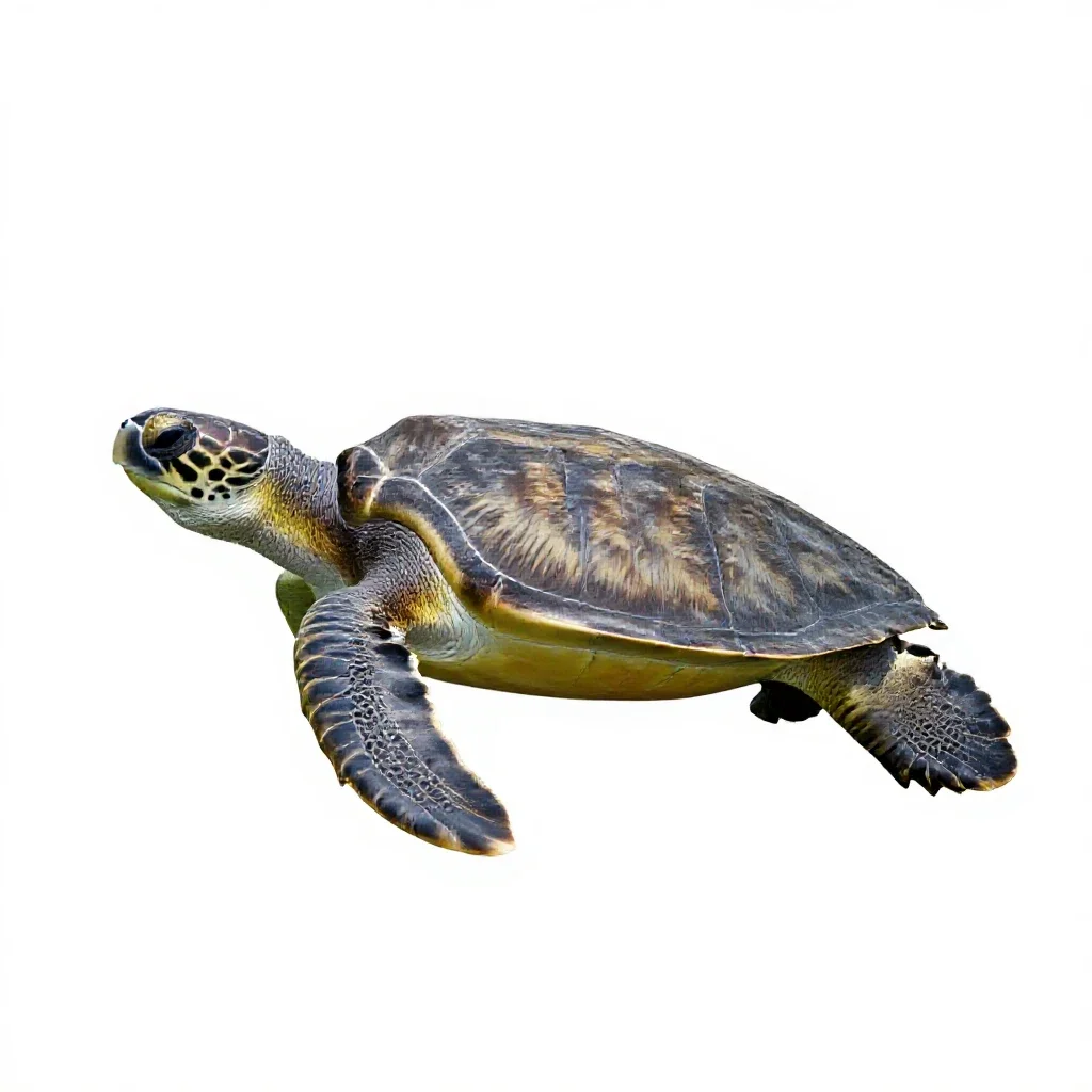 Leatherback turtle isolated on a white background