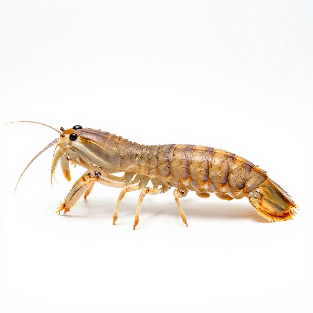 Mantis shrimp isolated on a white background