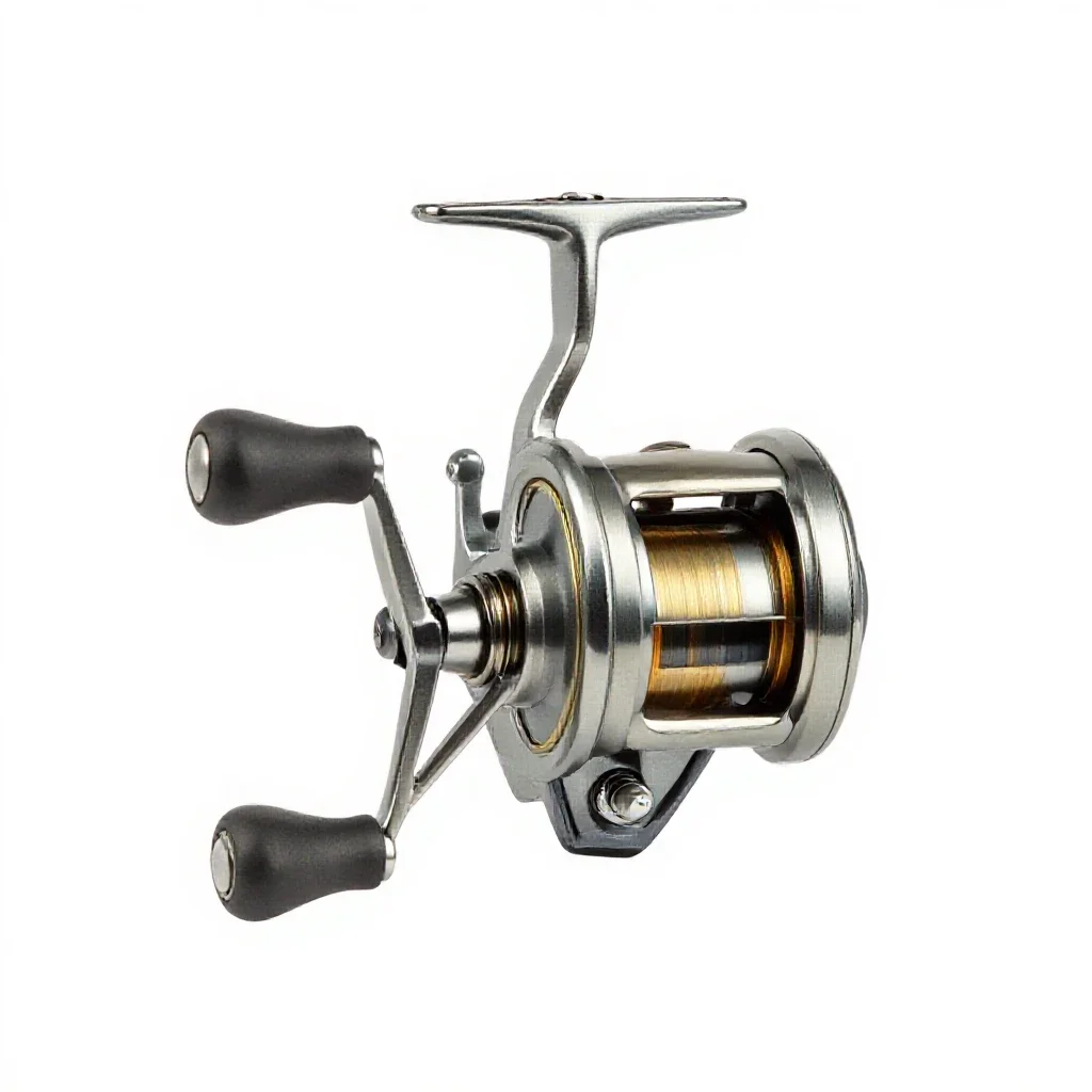 Fishing reel isolated on a white background