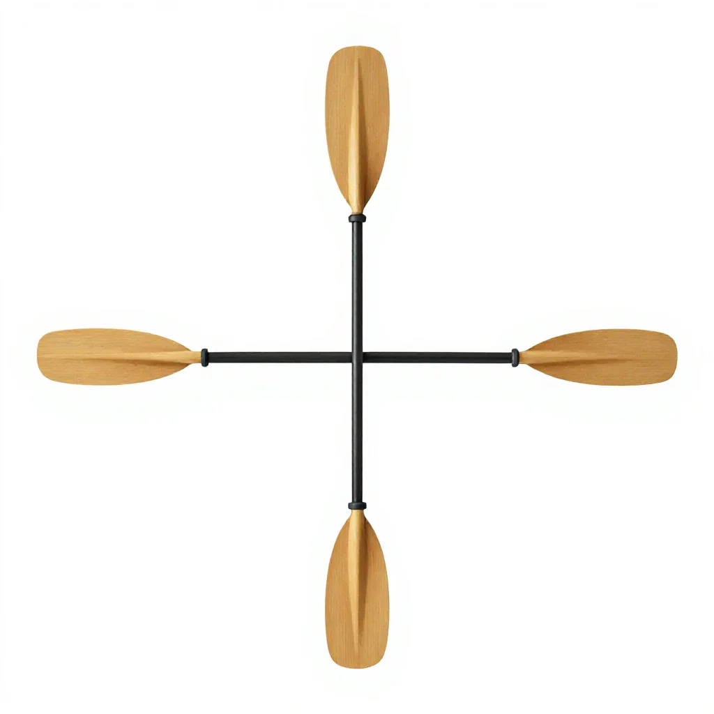 Kayak paddle isolated on a white background