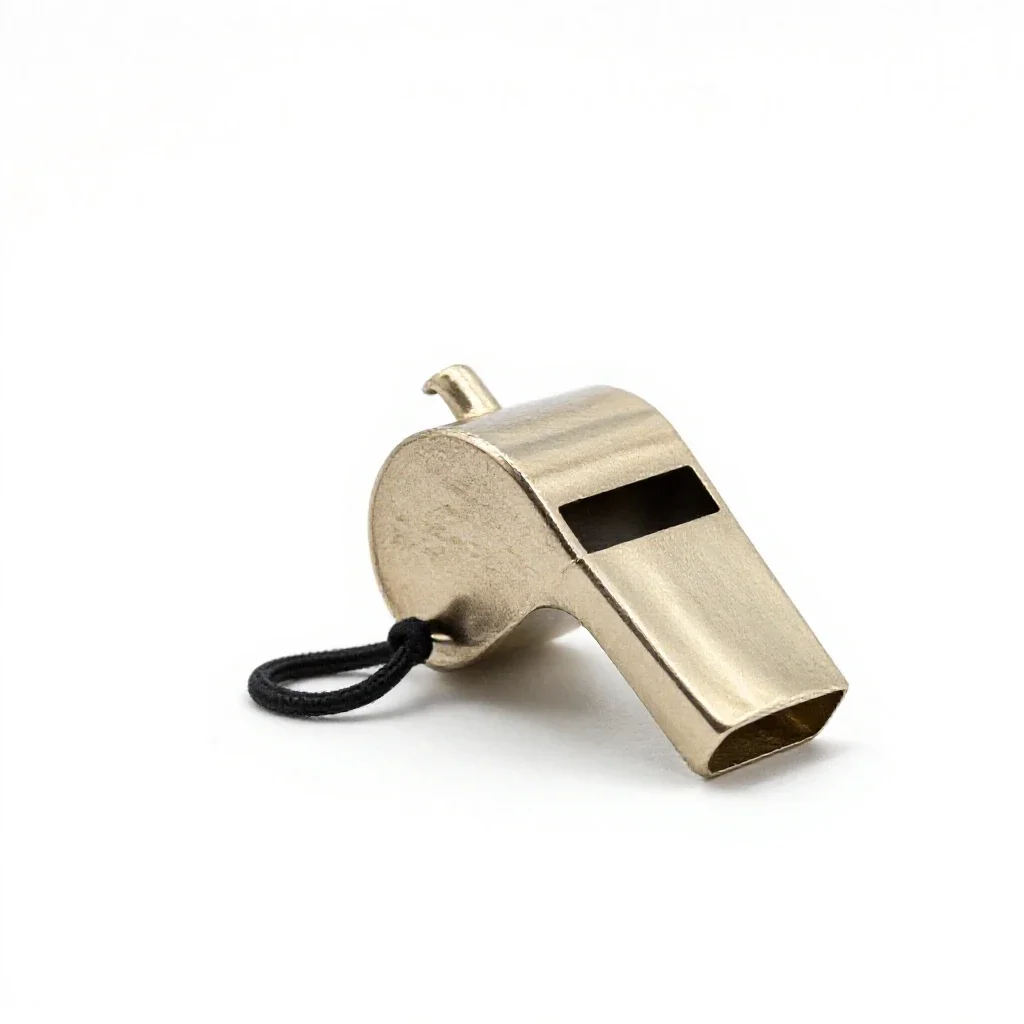 Whistle on a lanyard isolated on a white background