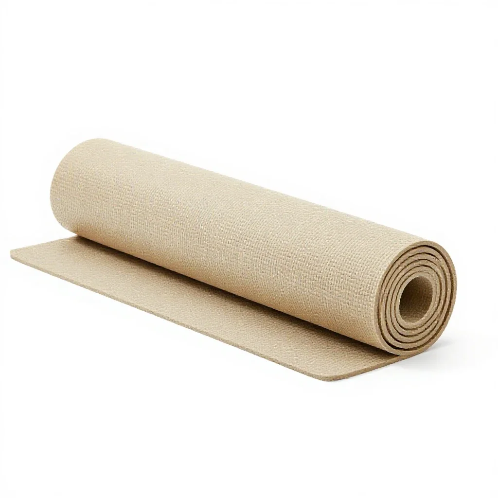 Yoga mat rolled up isolated on a white background