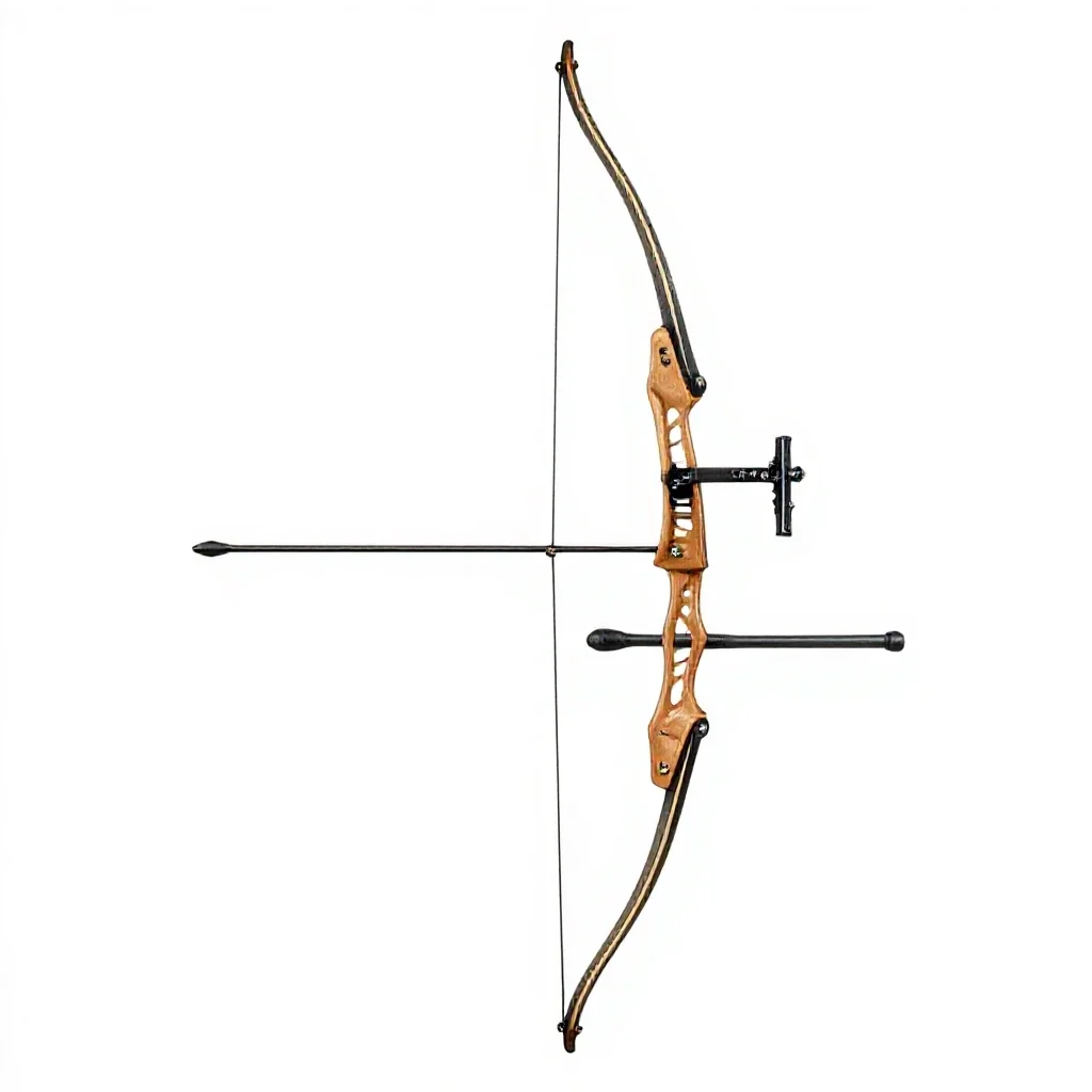 Archery recurve bow isolated on a white background