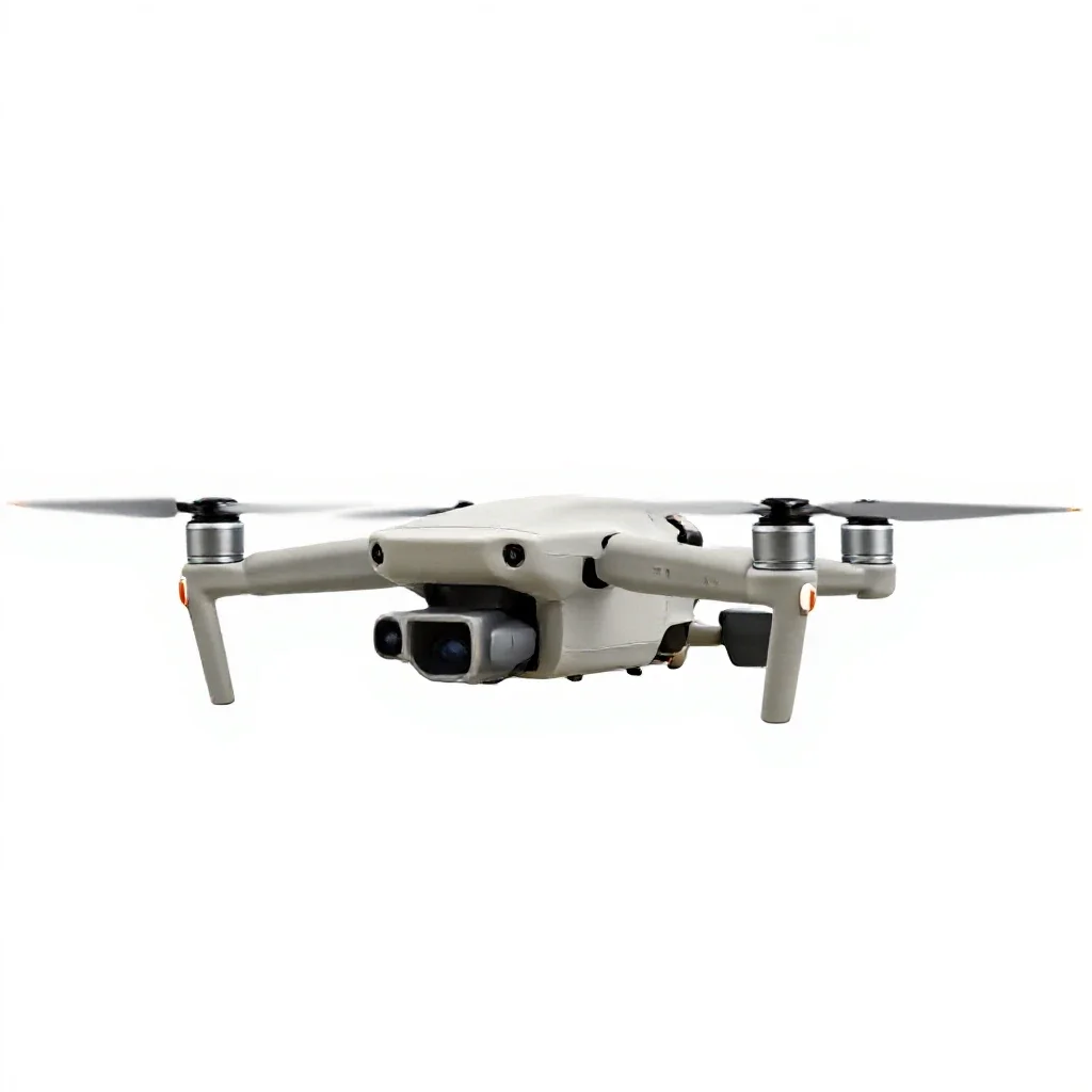Drone with folded arms isolated on a white background