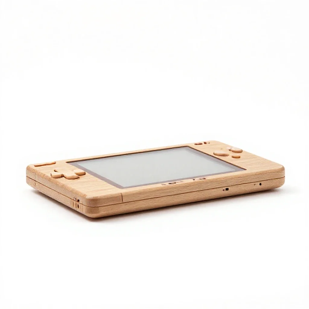 Handheld game console isolated on a white background