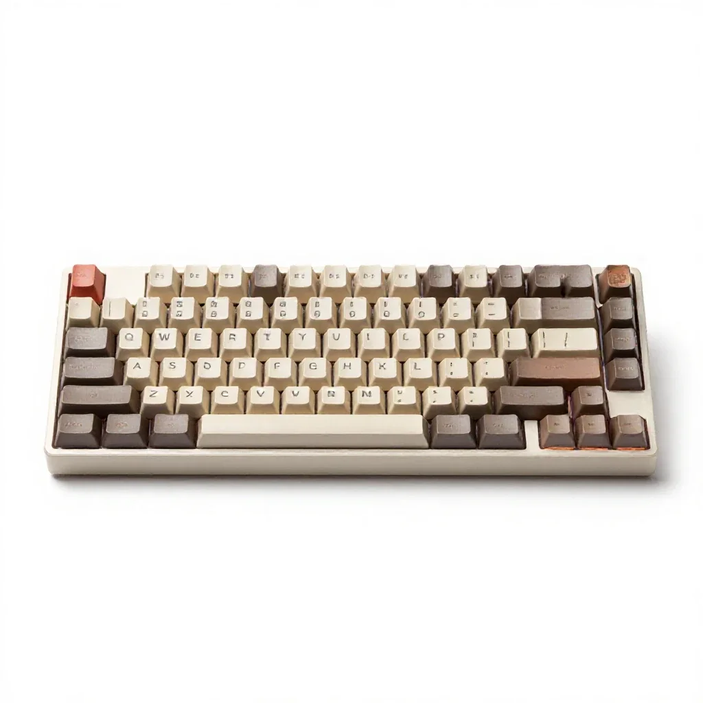 Mechanical keyboard isolated on a white background