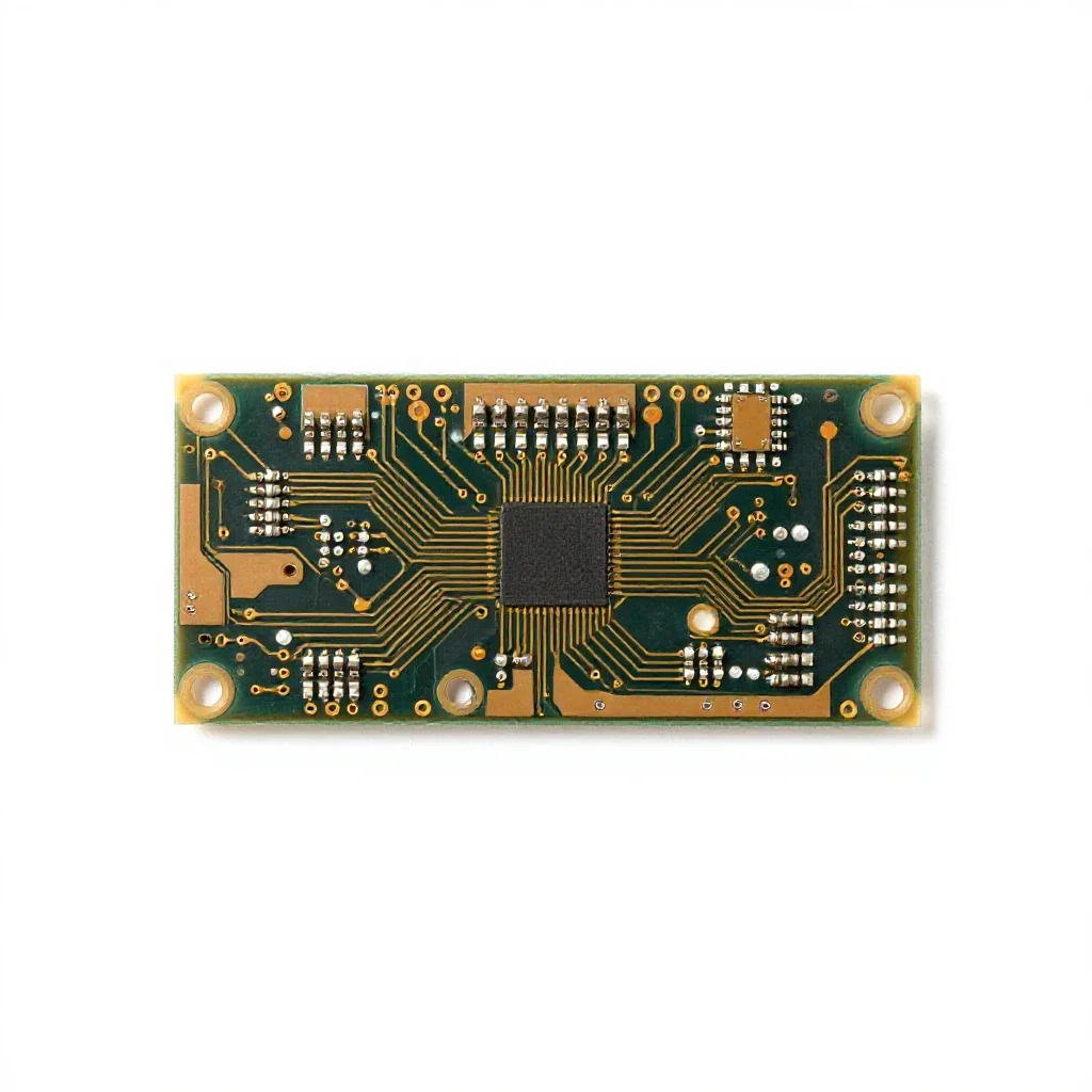 Soldered circuit board isolated on a white background