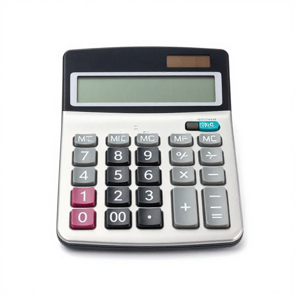 Electronic calculator isolated on a white background