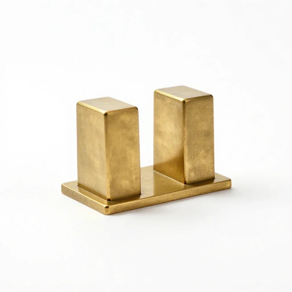 Brass bookend pair isolated on a white background
