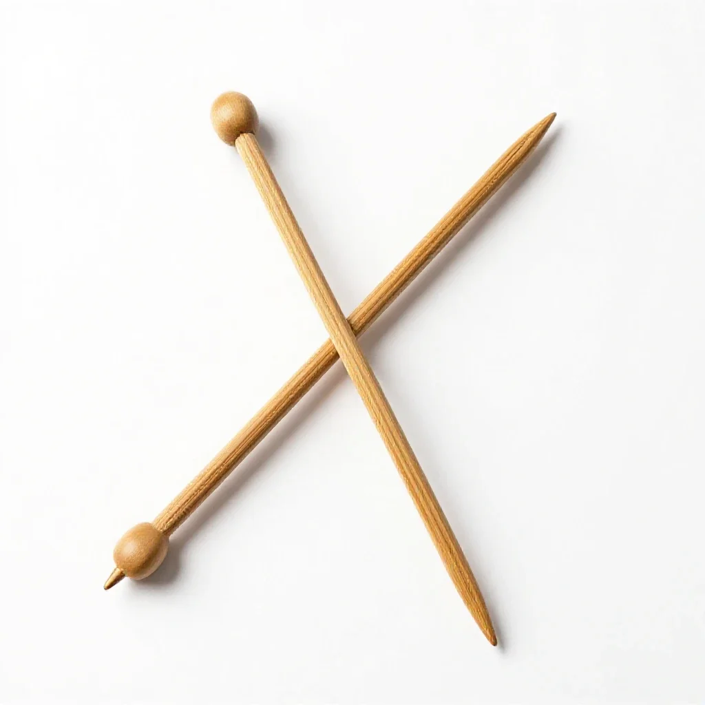 Knitting needle set isolated on a white background
