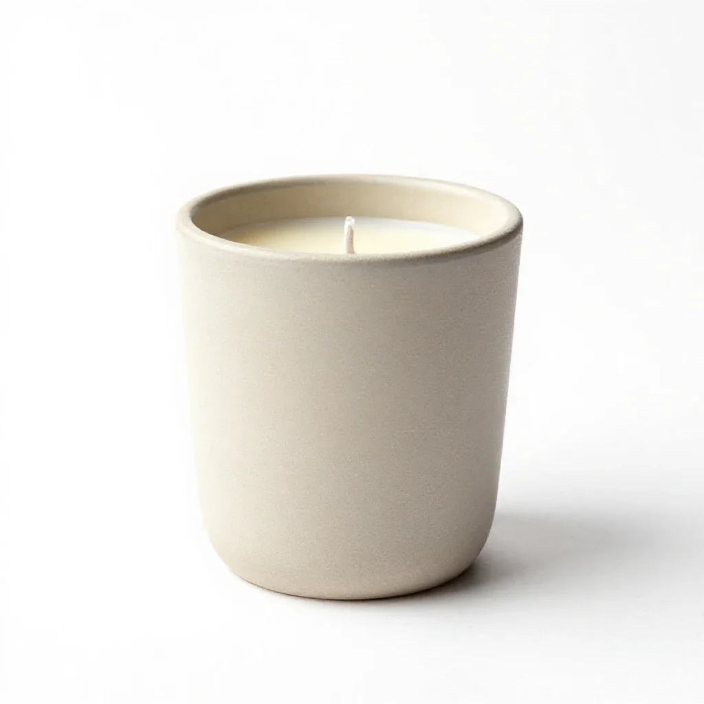 Scented candle in a vessel isolated on a white background