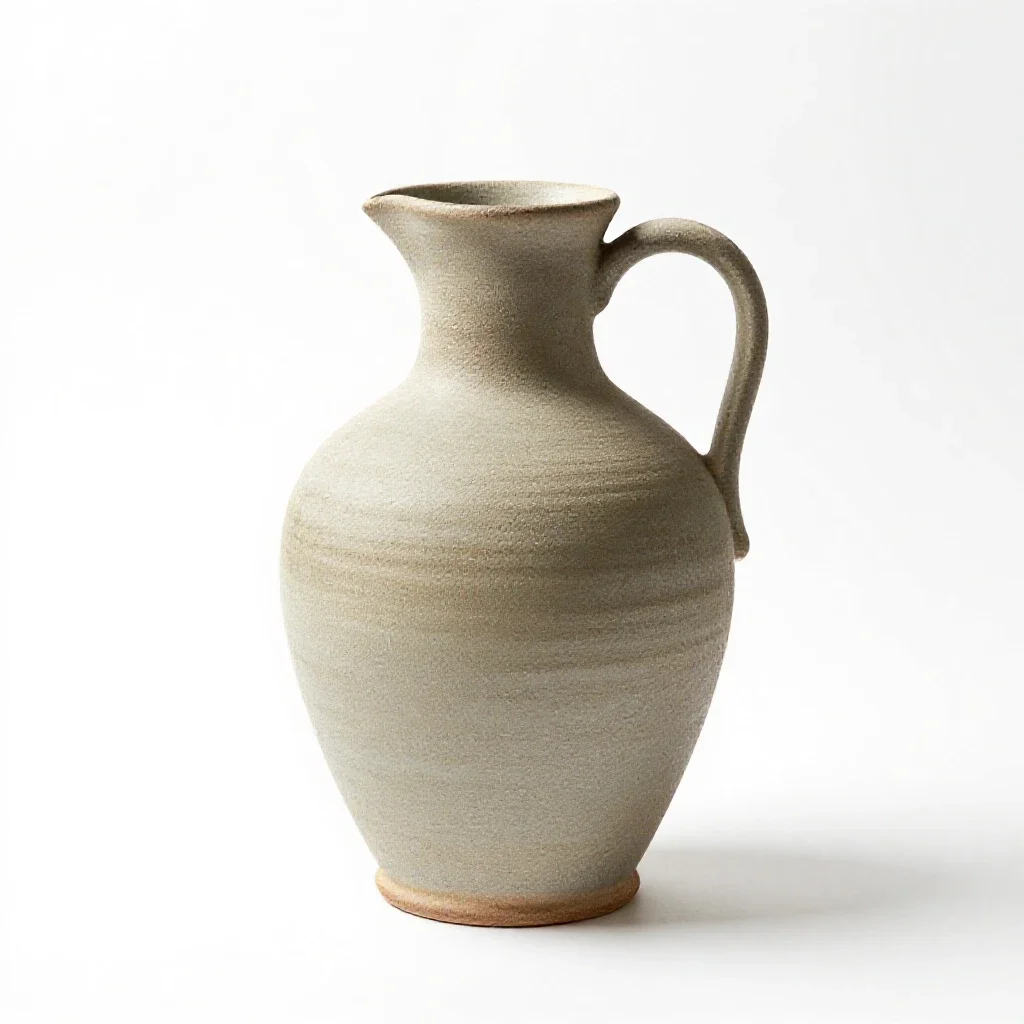 Stoneware jug isolated on a white background