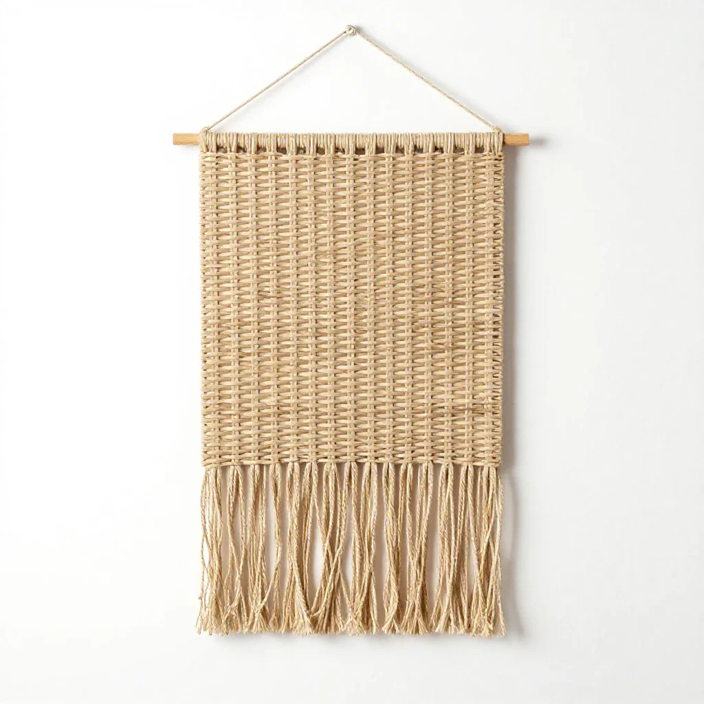 Woven wall hanging isolated on a white background