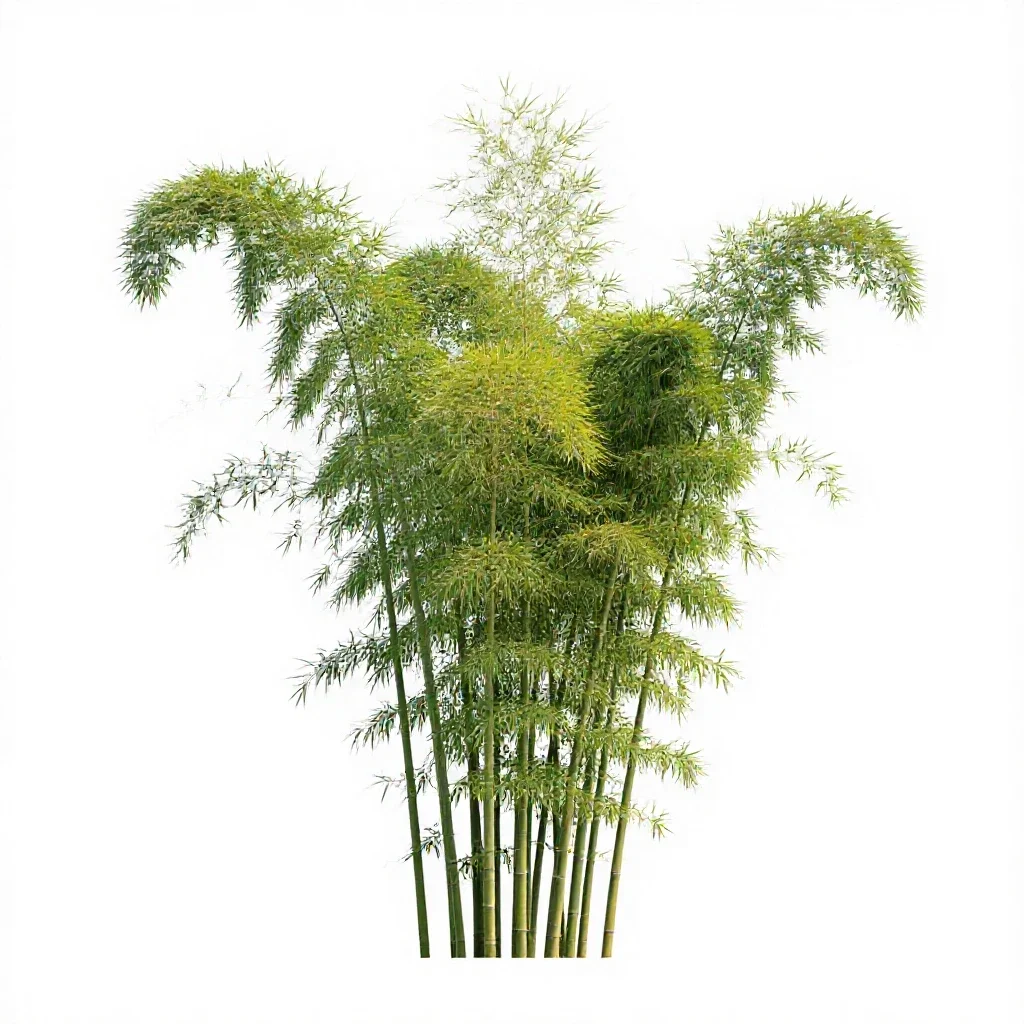 Bamboo grove isolated on a white background
