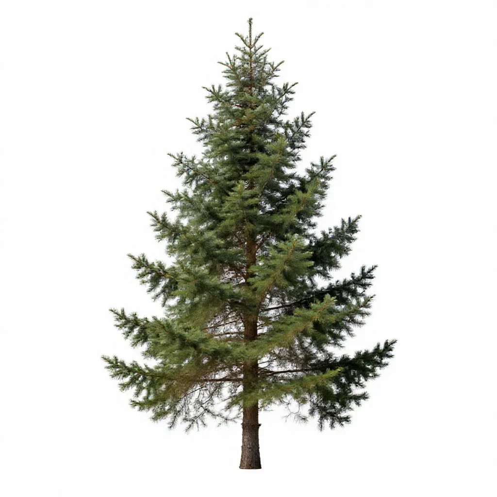 Douglas fir isolated on a white background