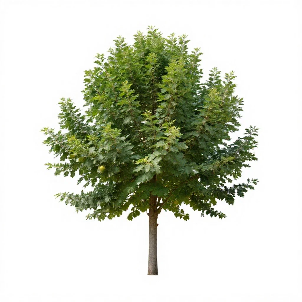 Fig tree with fruit isolated on a white background
