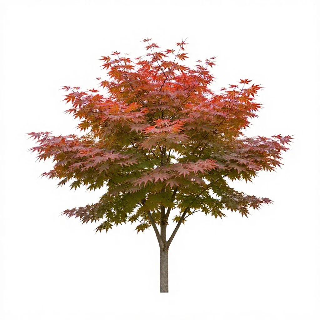 Japanese maple isolated on a white background