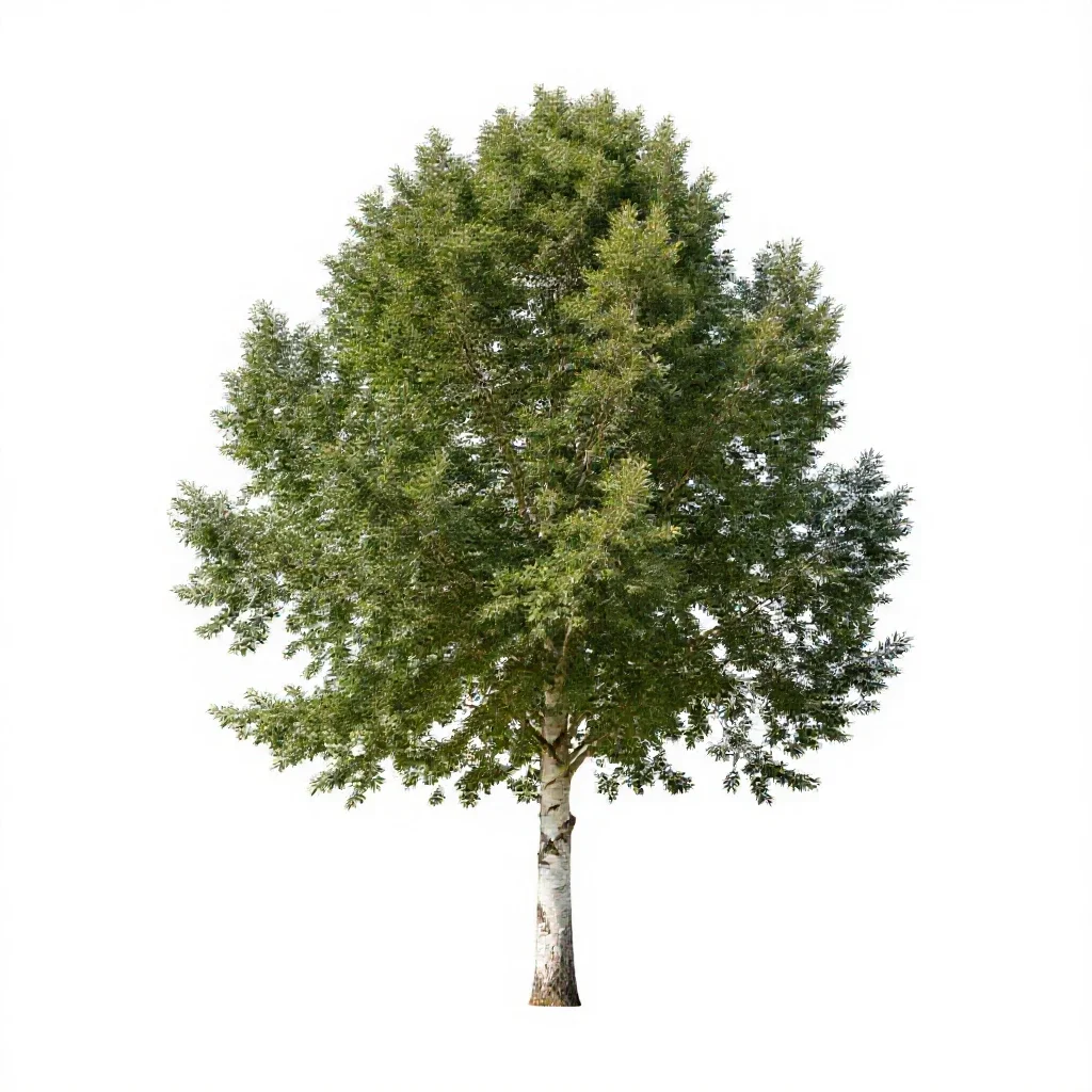 Paperbark tree isolated on a white background