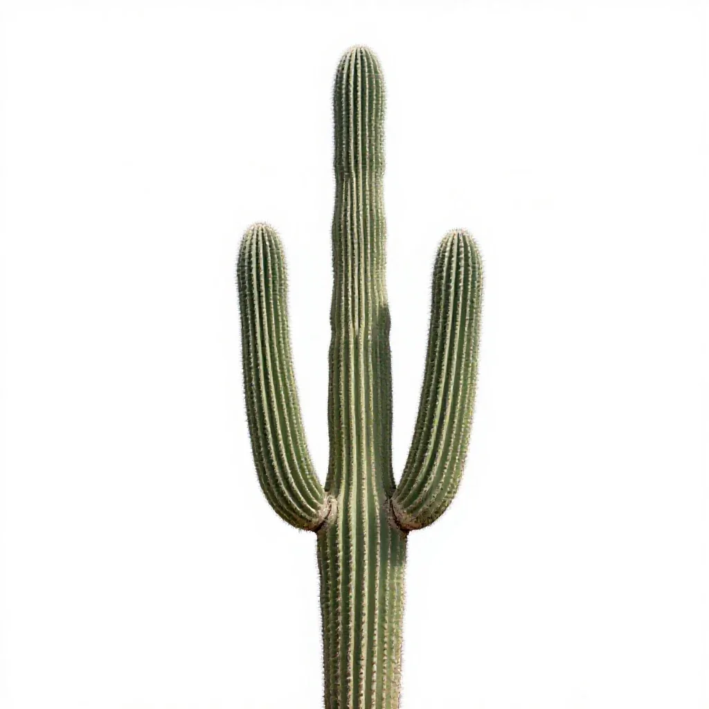 Saguaro cactus isolated on a white background