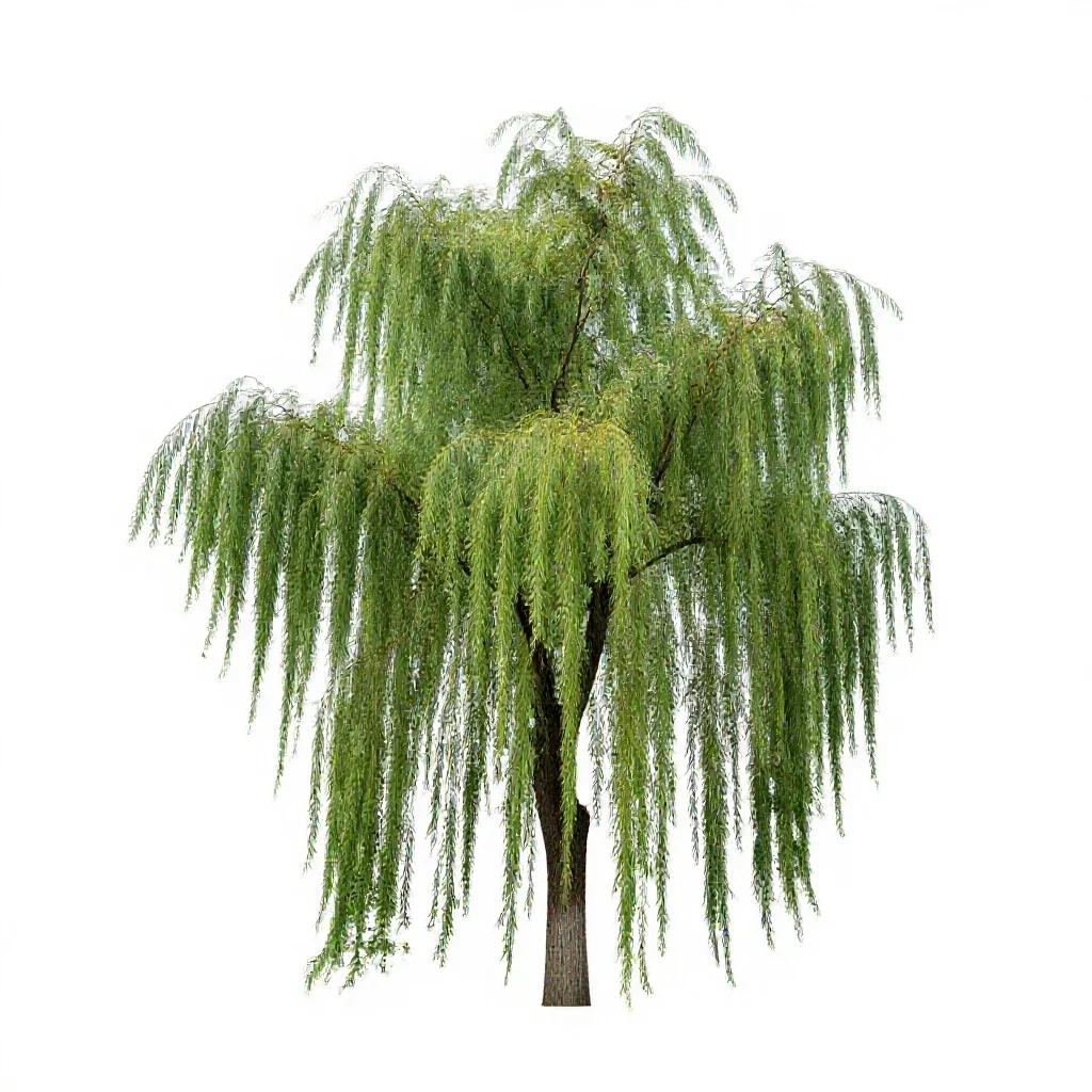 Weeping willow isolated on a white background