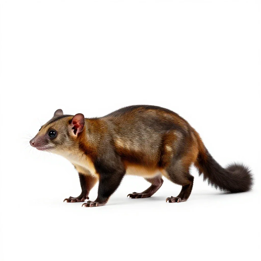 Brush-tailed phalanger isolated on a white background