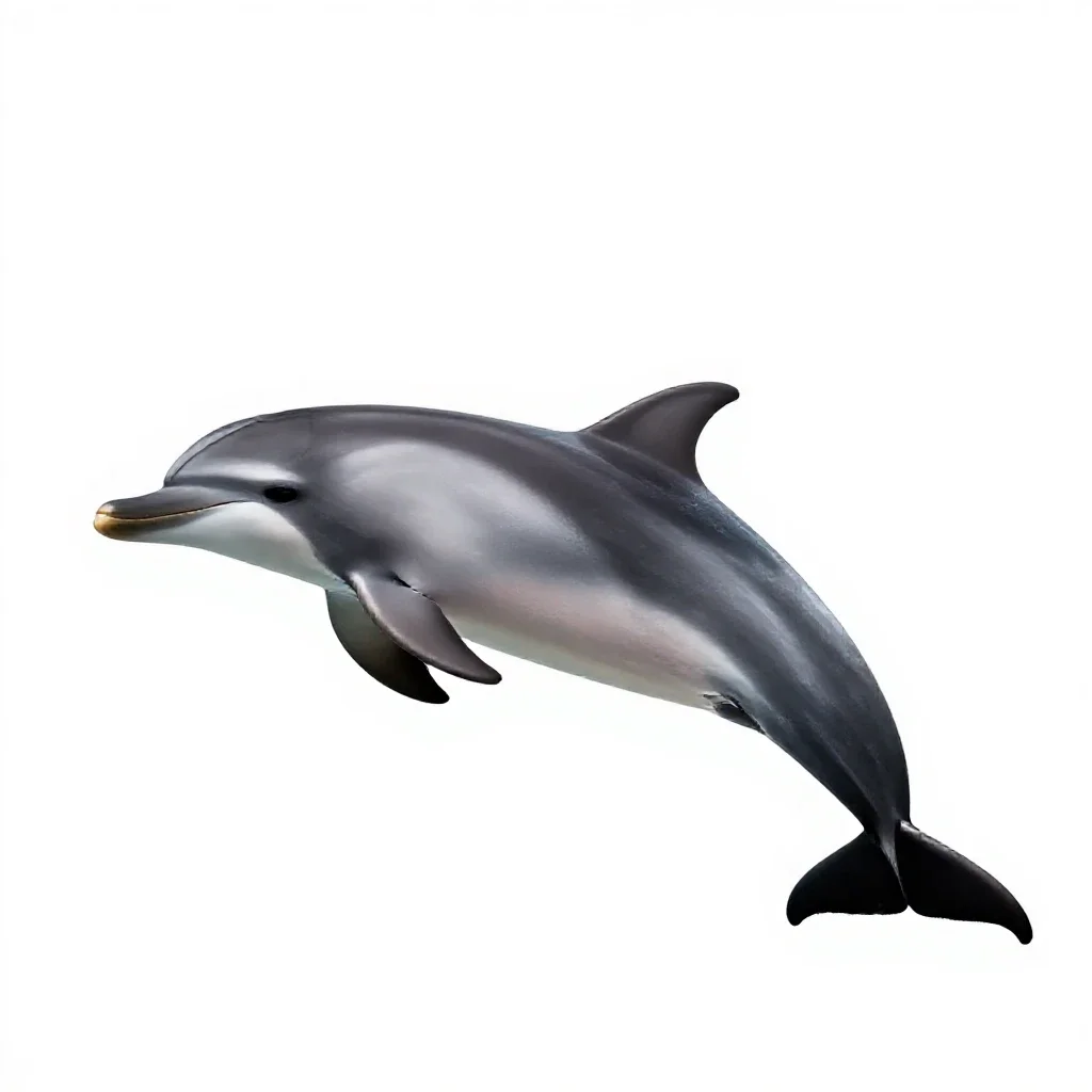 Common dolphin isolated on a white background