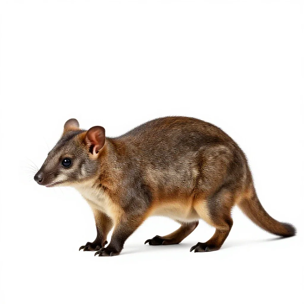 Dasyurid marsupial isolated on a white background