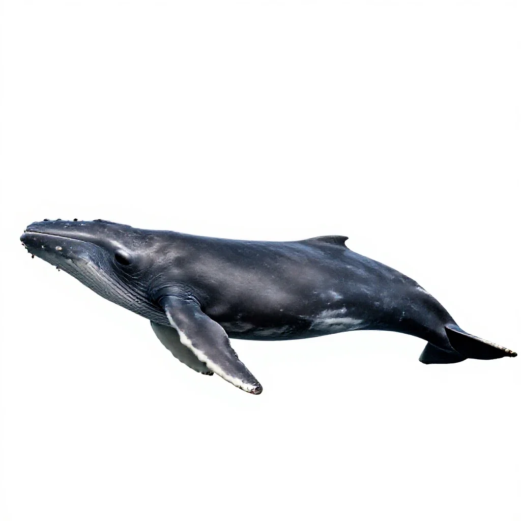 Grey whale isolated on a white background