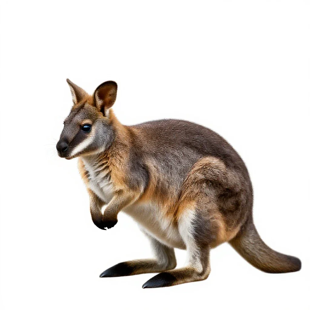 Hare wallaby isolated on a white background