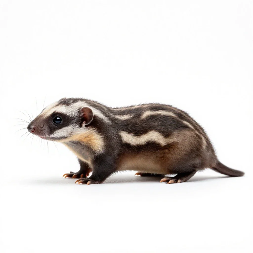Masked shrew isolated on a white background