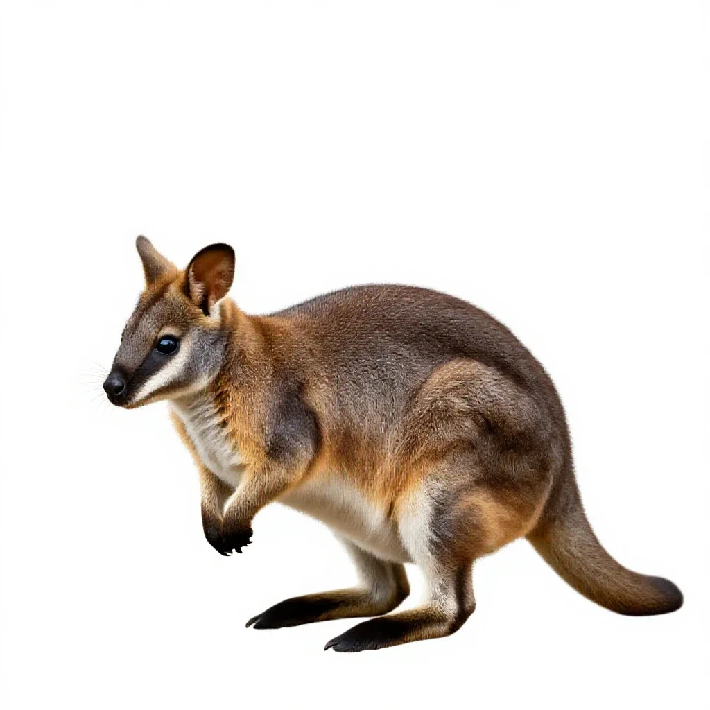 Nail-tailed wallaby isolated on a white background