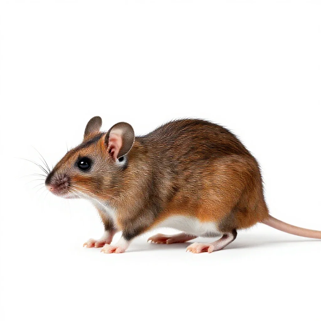Pouched mouse isolated on a white background