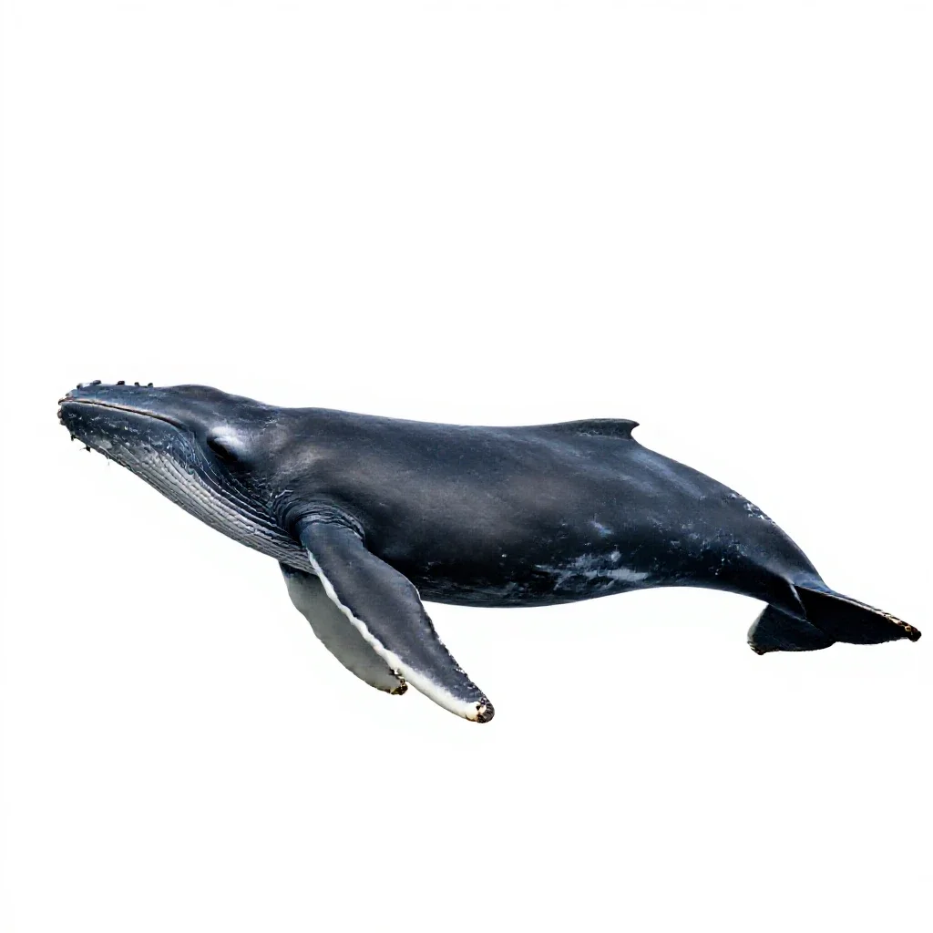 Right whale isolated on a white background