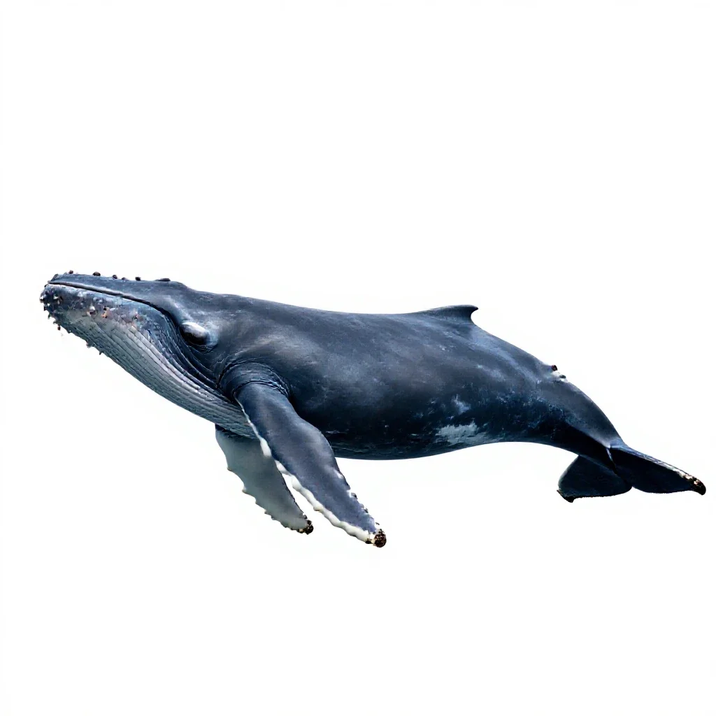 Sei whale isolated on a white background