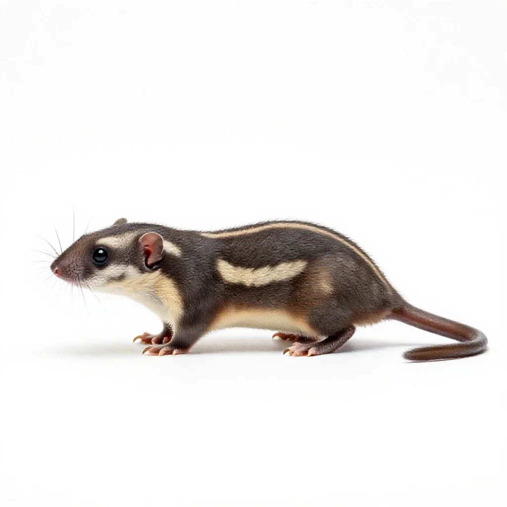 Short-tailed shrew isolated on a white background
