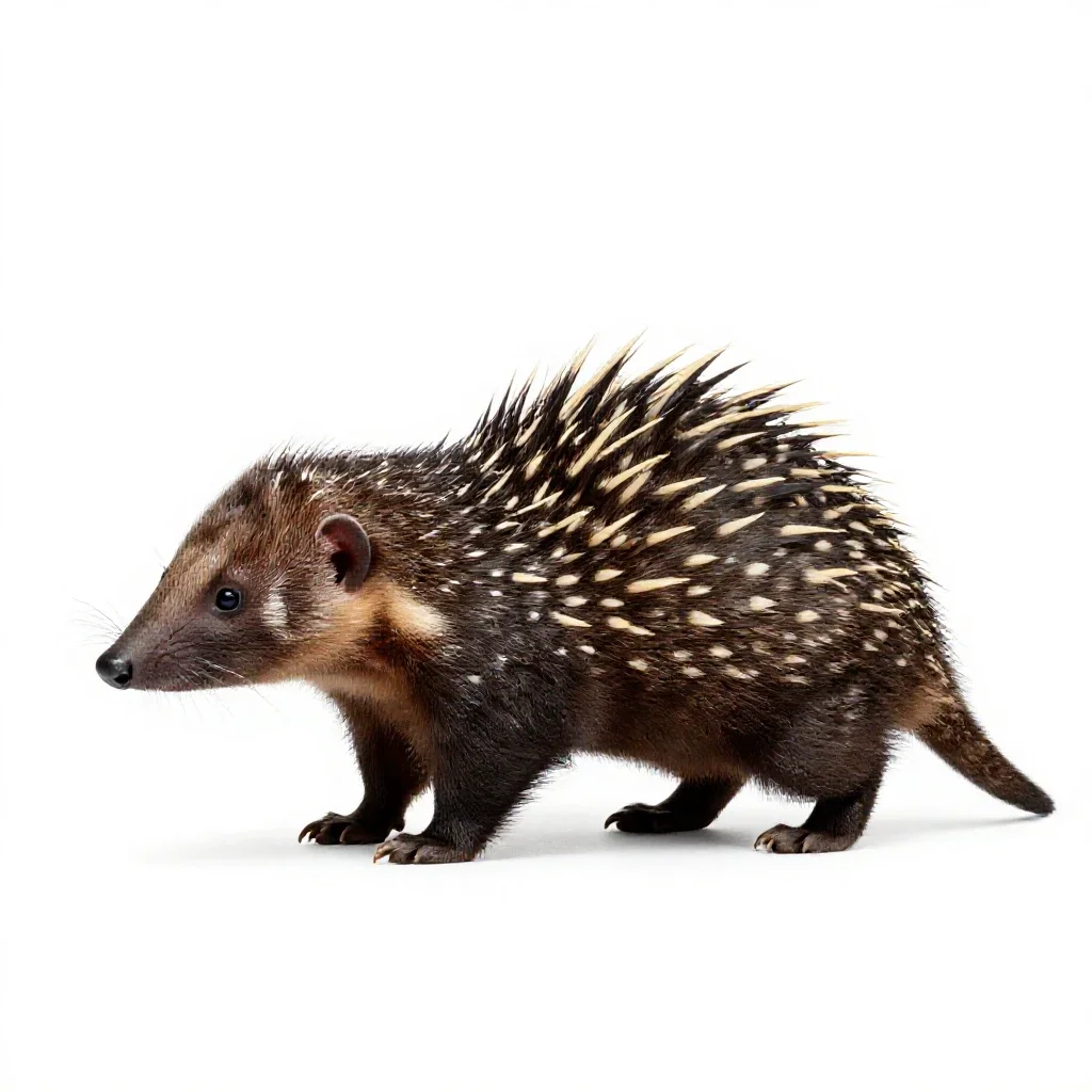 Tenrec isolated on a white background