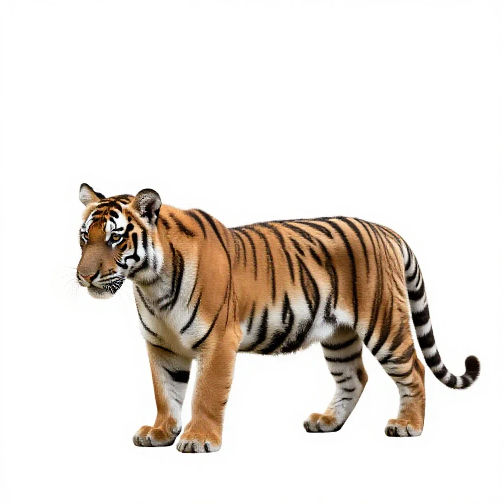 Tiger cub isolated on a white background